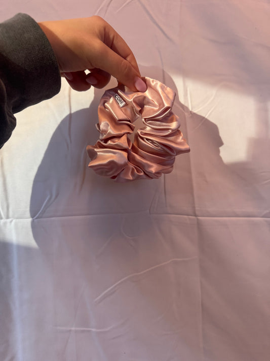 Pink Satin Scrunchie