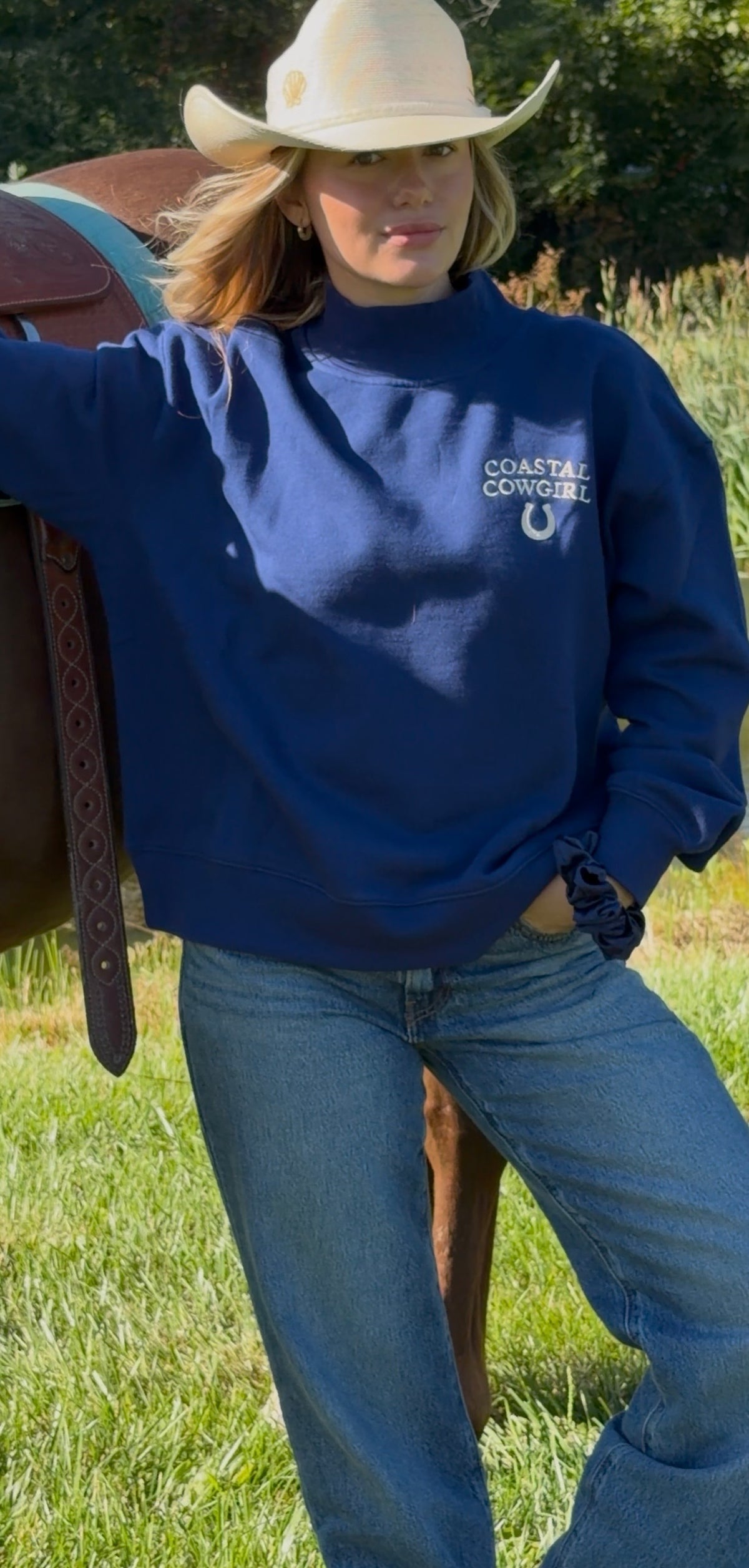 Costal cowgirl mockneck