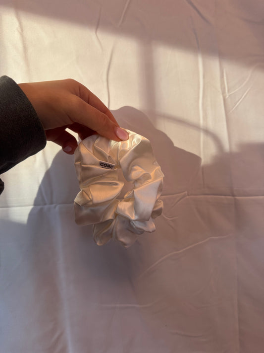 White satin scrunchie