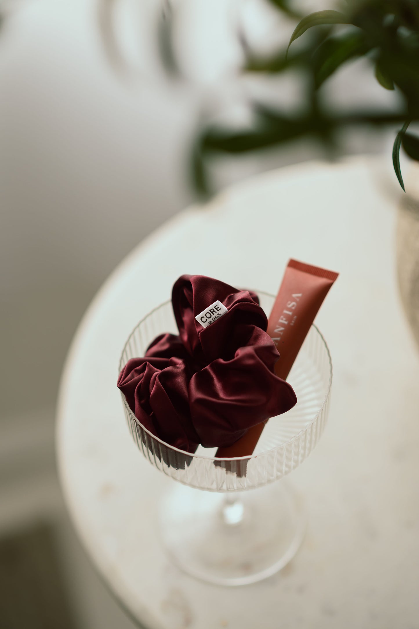 Maroon scrunchie