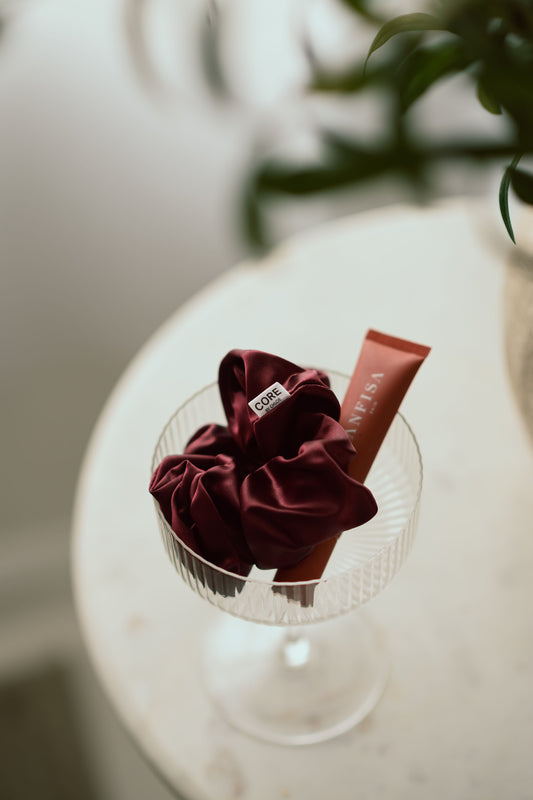 Maroon scrunchie